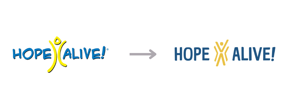 Old logo on left, new logo on right