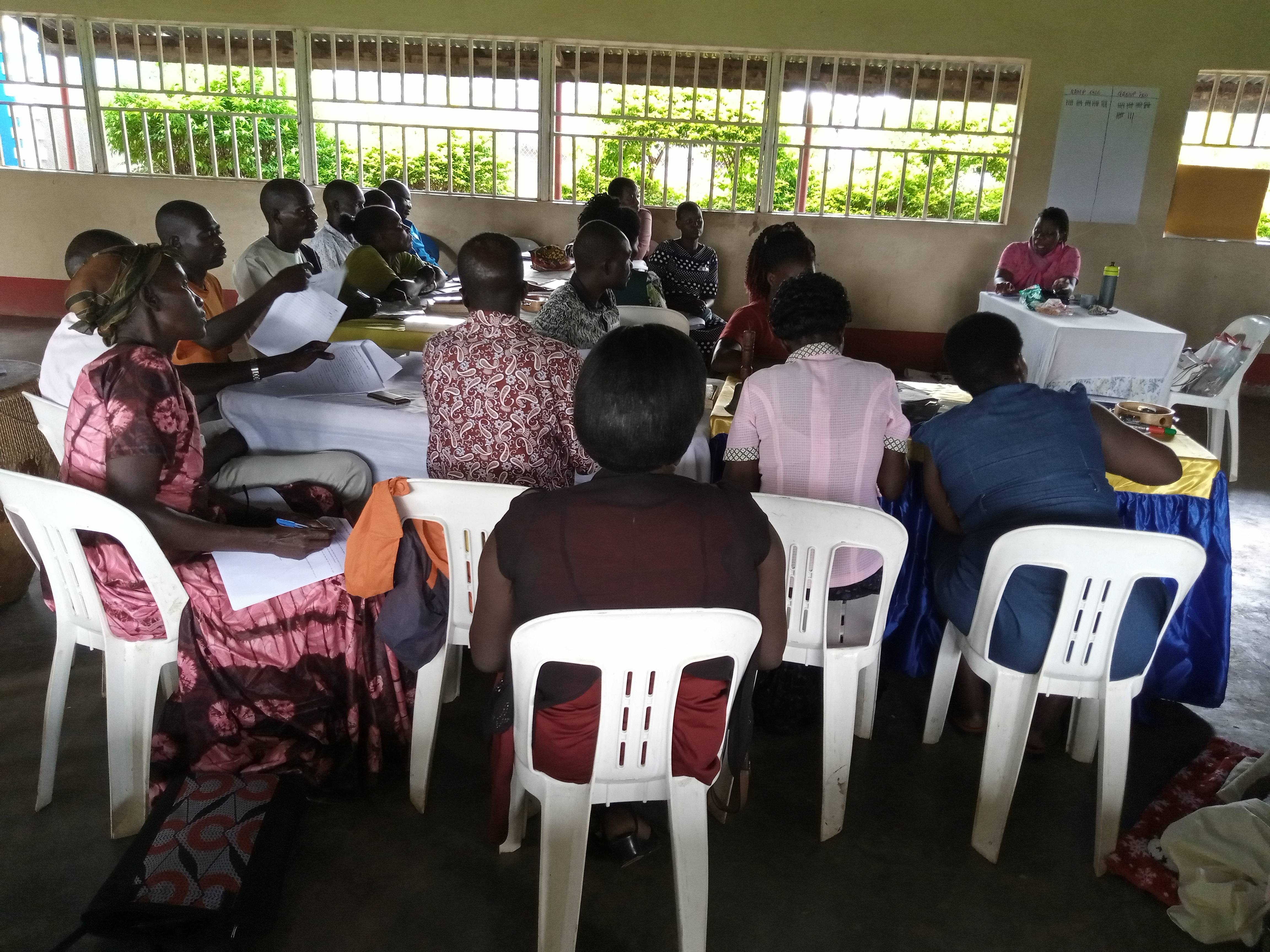 Child Protection Training Session Adults in a classroom