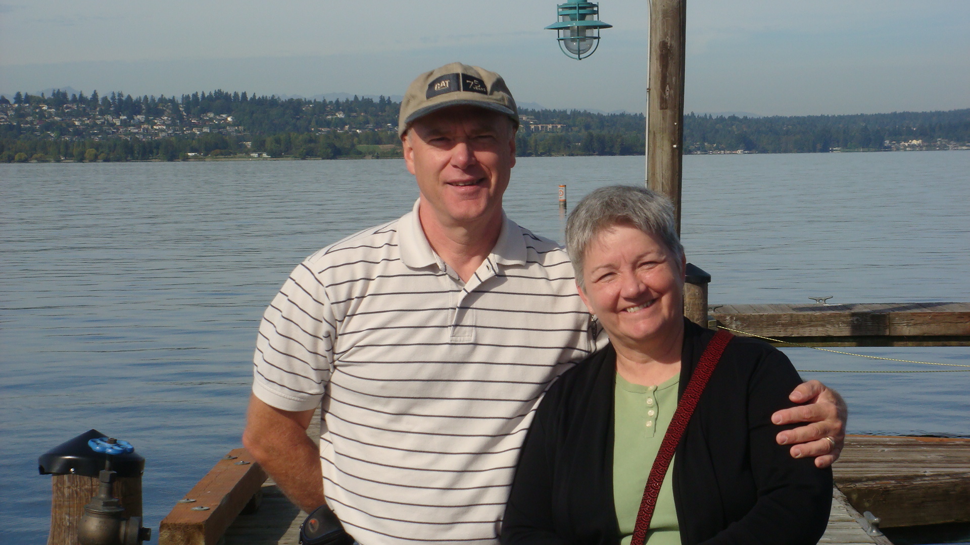 American couple at a waterfront
