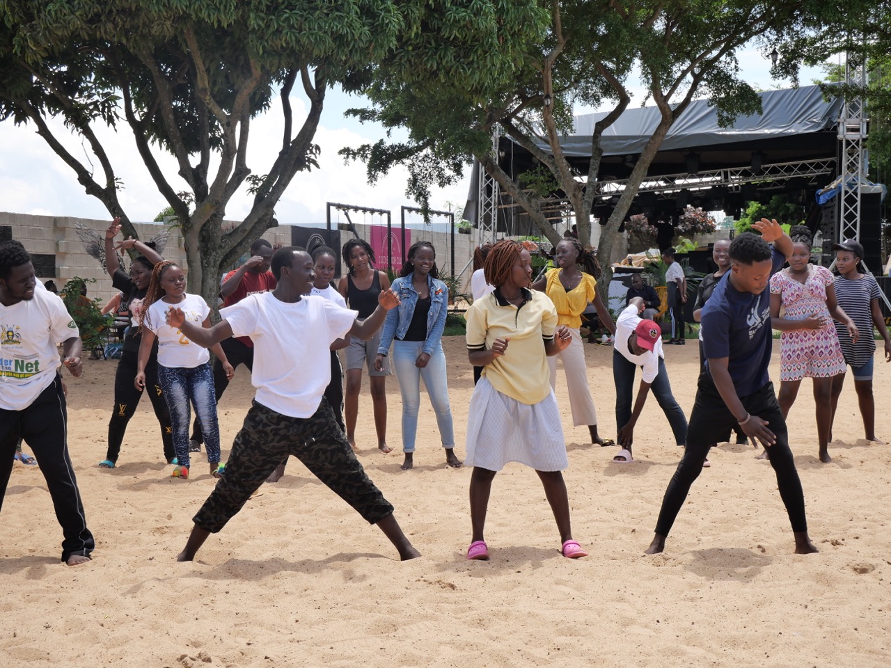 Students enjoy a dance-exercise class Older students in a dance-exercise class